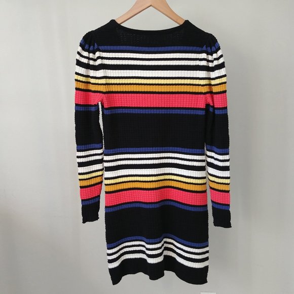 Free People Gidget Dress Knit Sweater Dress Striped V-neck Size XS - Picture 9 of 12